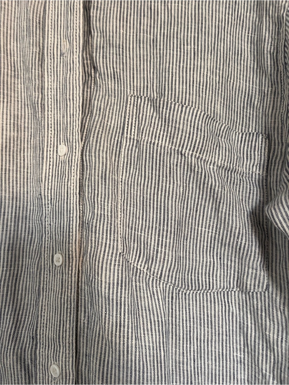 Quince European Linen Shirt Dress blue stripe - Picture 4 of 6